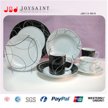 Porcelana Porcelana Jantar Rectangular Dividida Placa para Restaurante